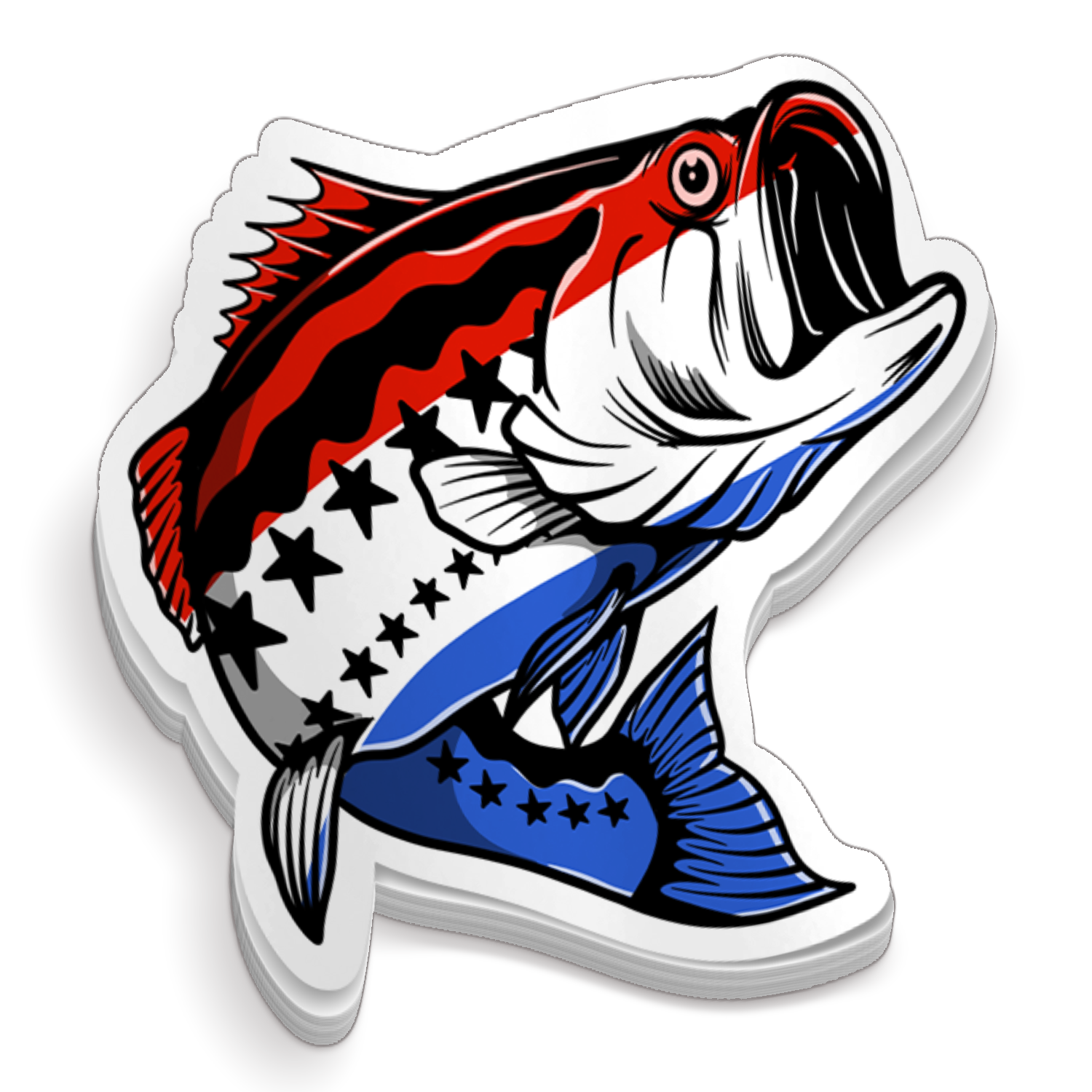 Patriotic Bass - Fishing Sticker