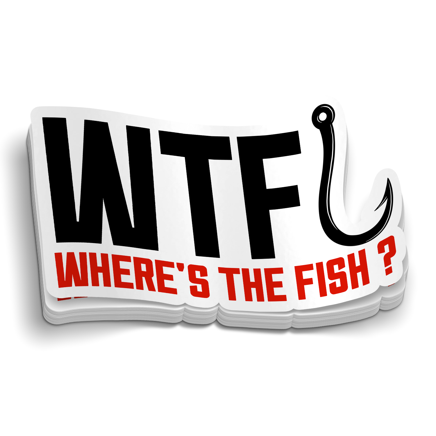 WTF Where's The Fish - Funny Fishing Sticker