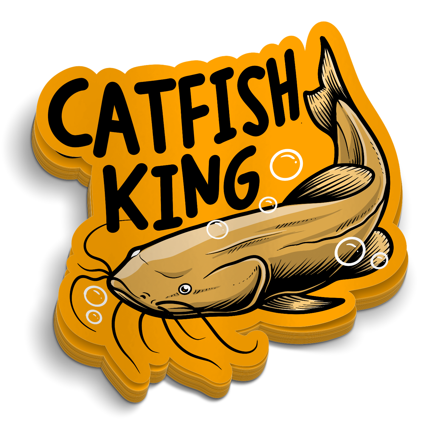 Catfish King Funny Fishing Sticker