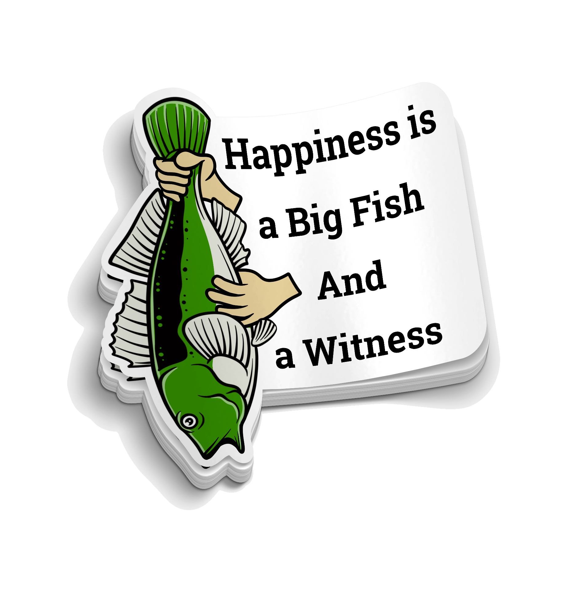 Happiness Is A Big Fish - Funny Fishing Sticker