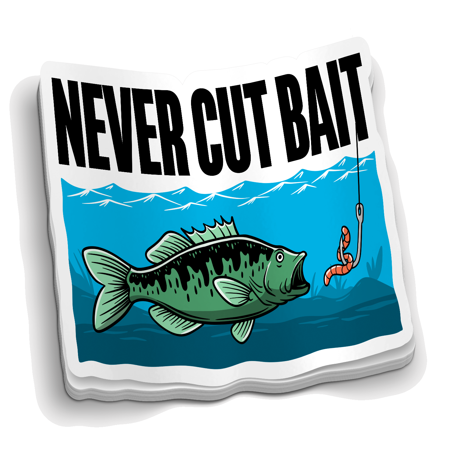 Never Cut Bait "fishing sticker"