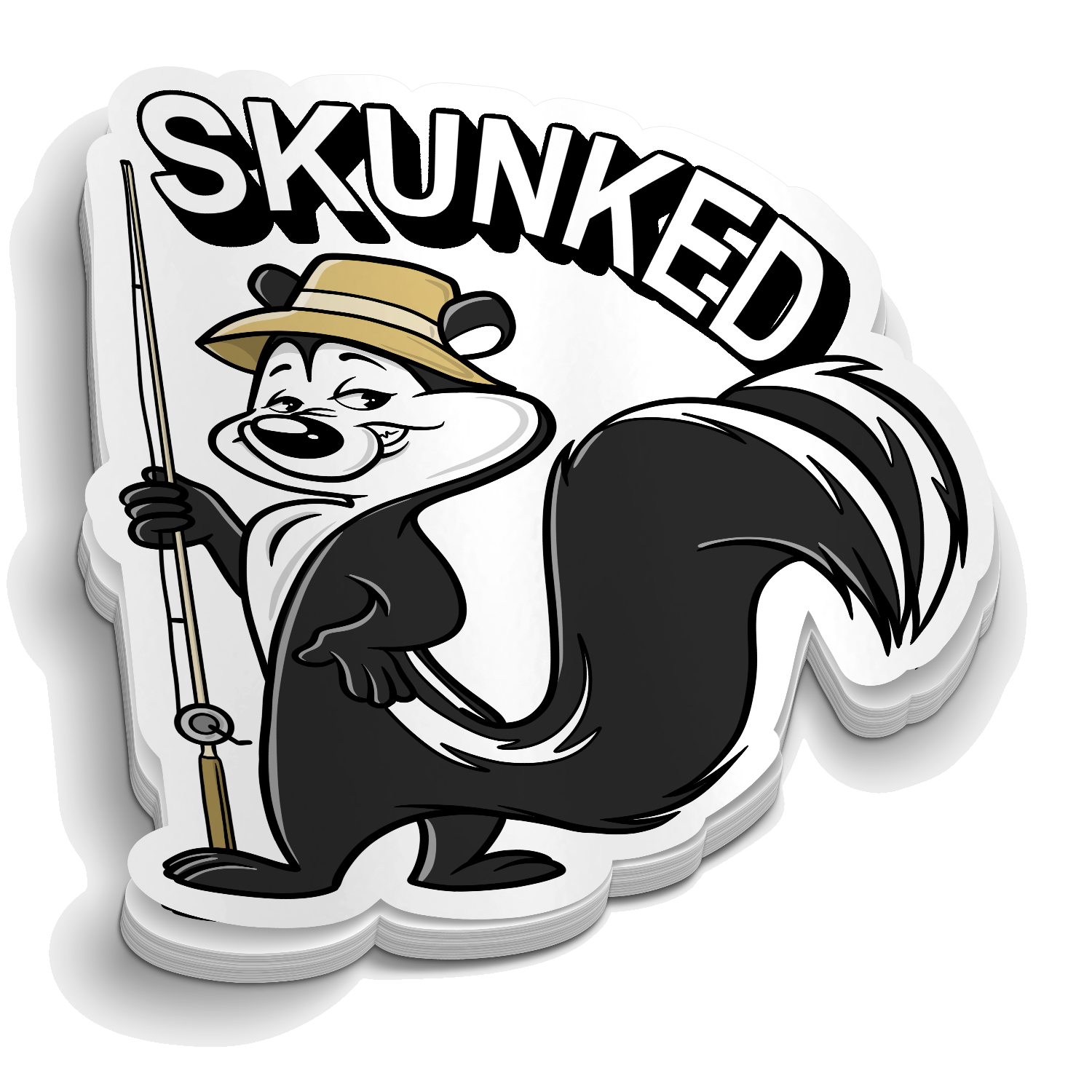 Skunked "fishing sticker"