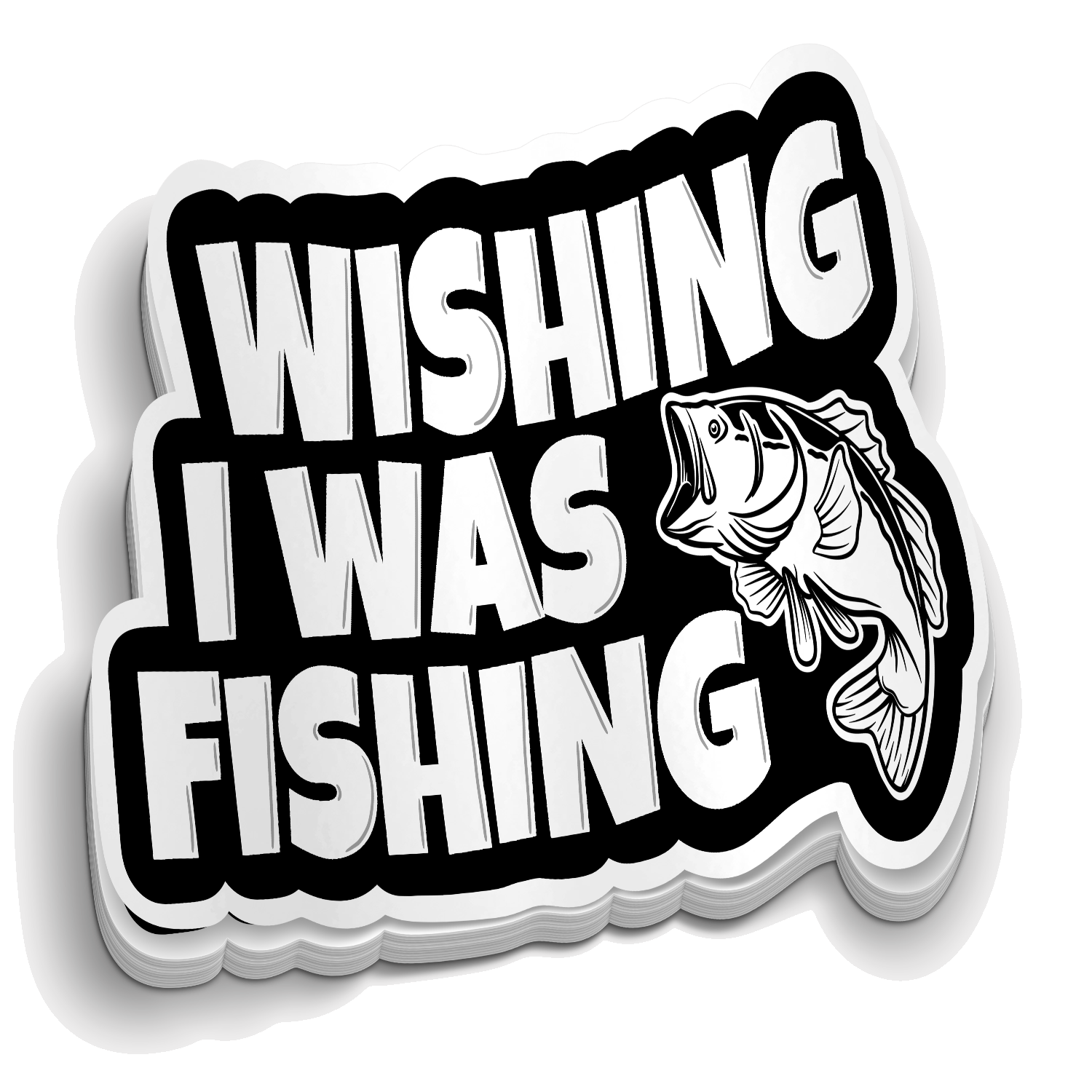 Wishing I was Fishing "sticker"