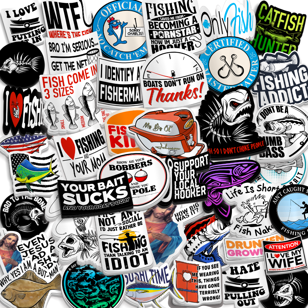 10 Best Selling Fishing Sticker Pack