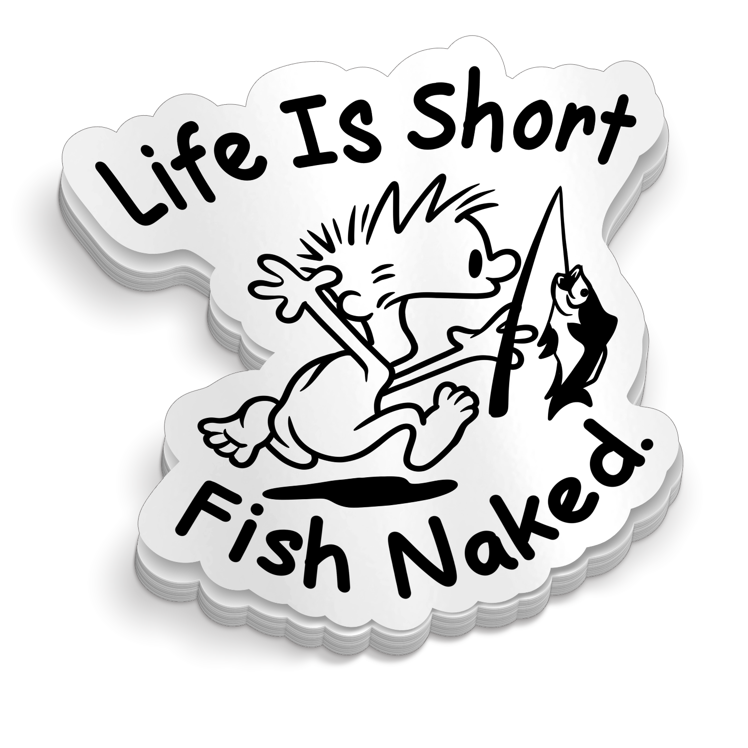 Fish Naked - Funny Fishing Sticker