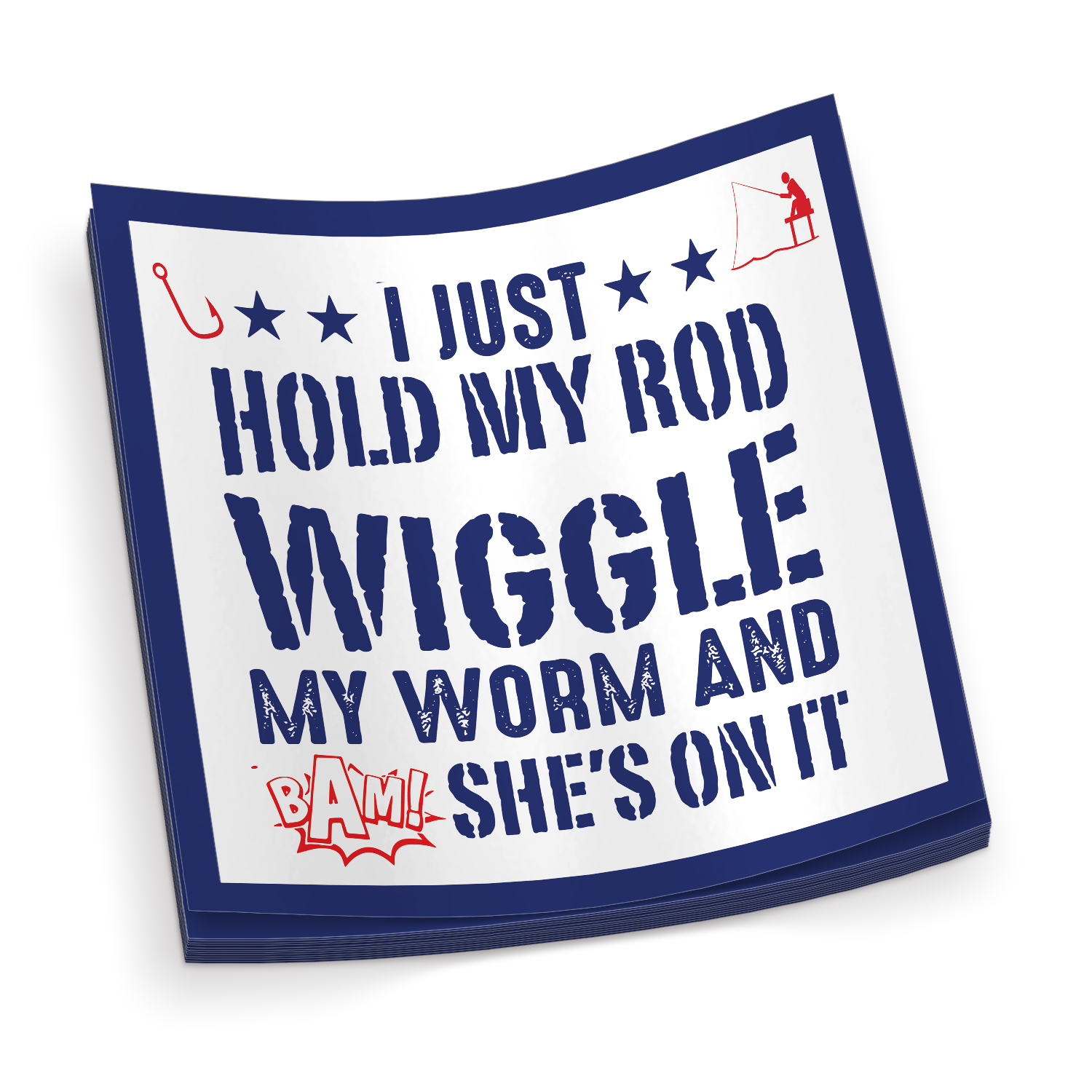 Wiggle My Worm - Funny Fishing Sticker