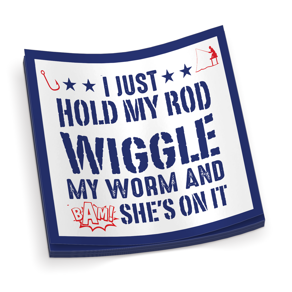 Wiggle My Worm - Funny Fishing Sticker