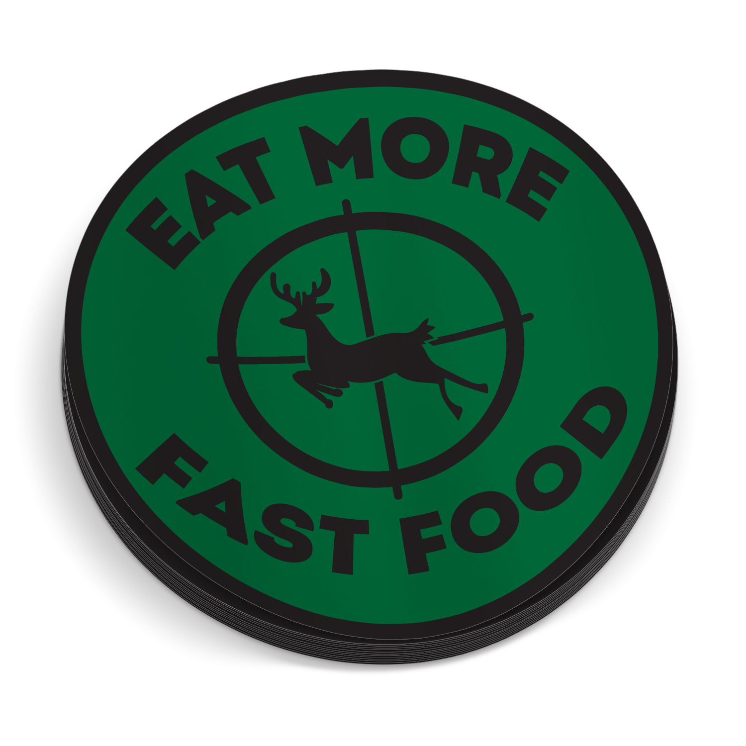 Eat More Fast Food - Funny Hunting Sticker