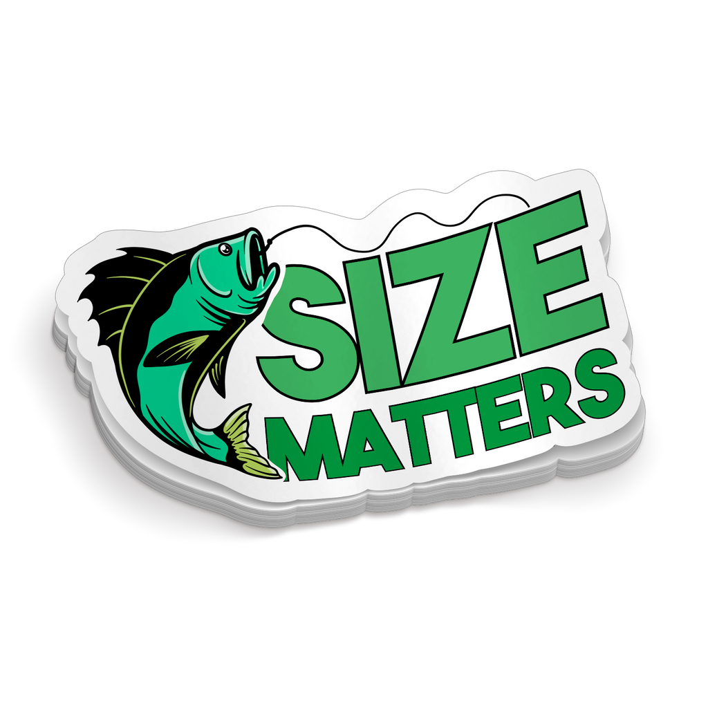 Size Matters Fishing - Funny Fishing Sticker