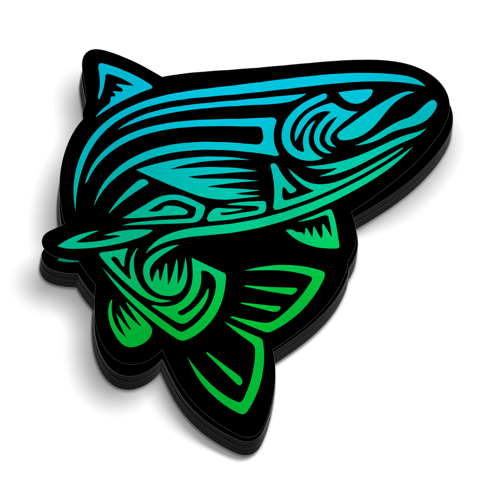 Tribal Fish Green - Sticker