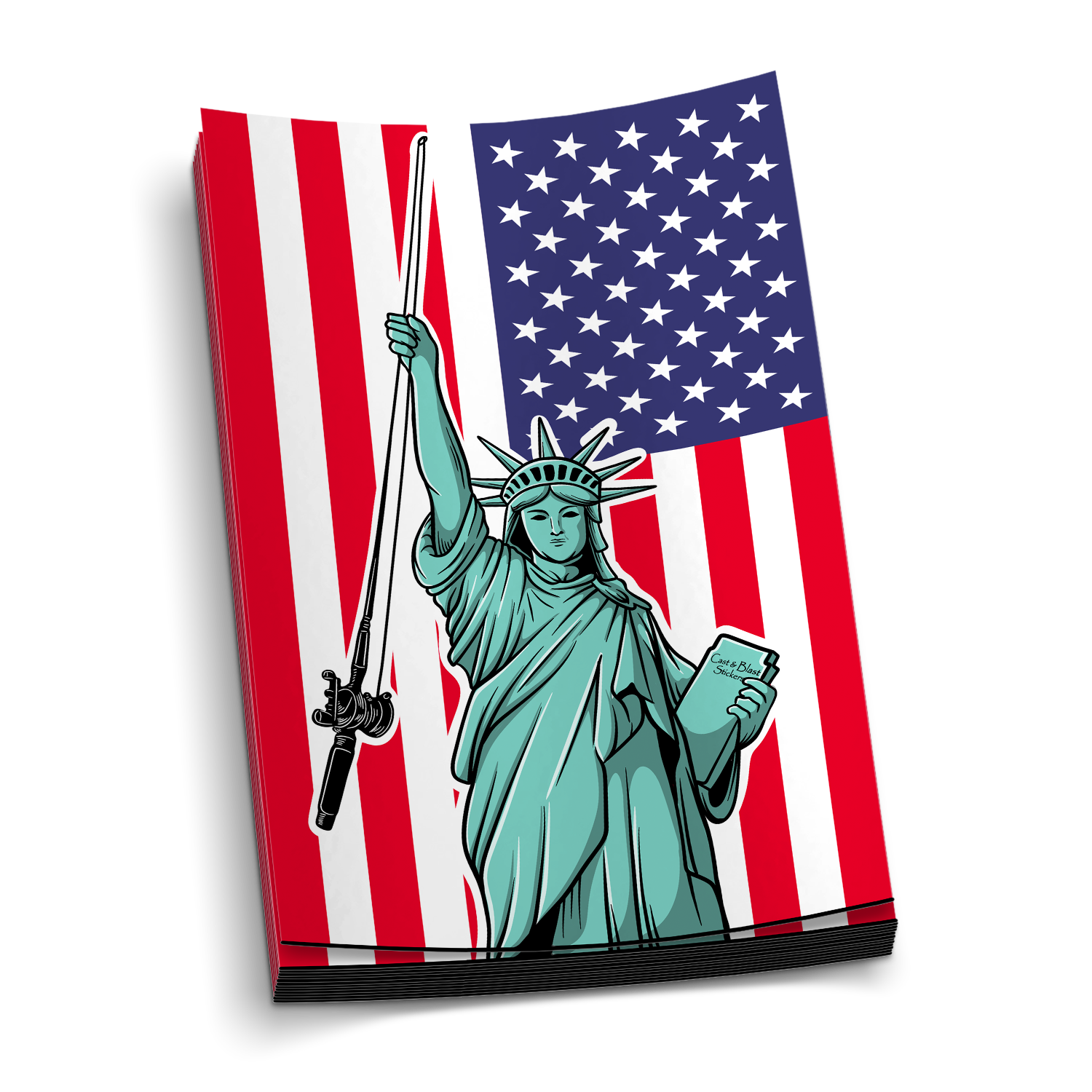 Statue of Liberty Pole - Fishing Sticker