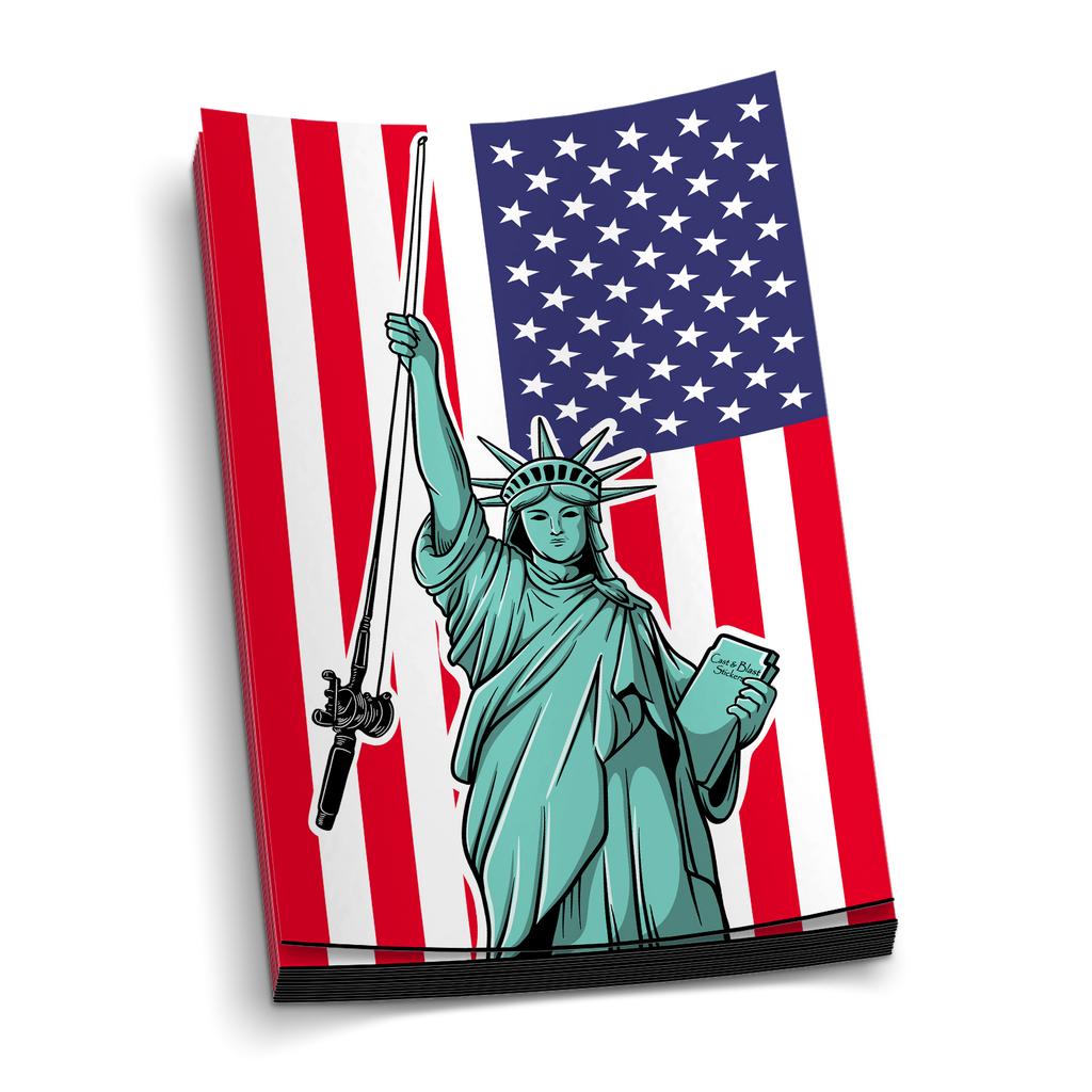 Statue of Liberty Pole - Fishing Sticker