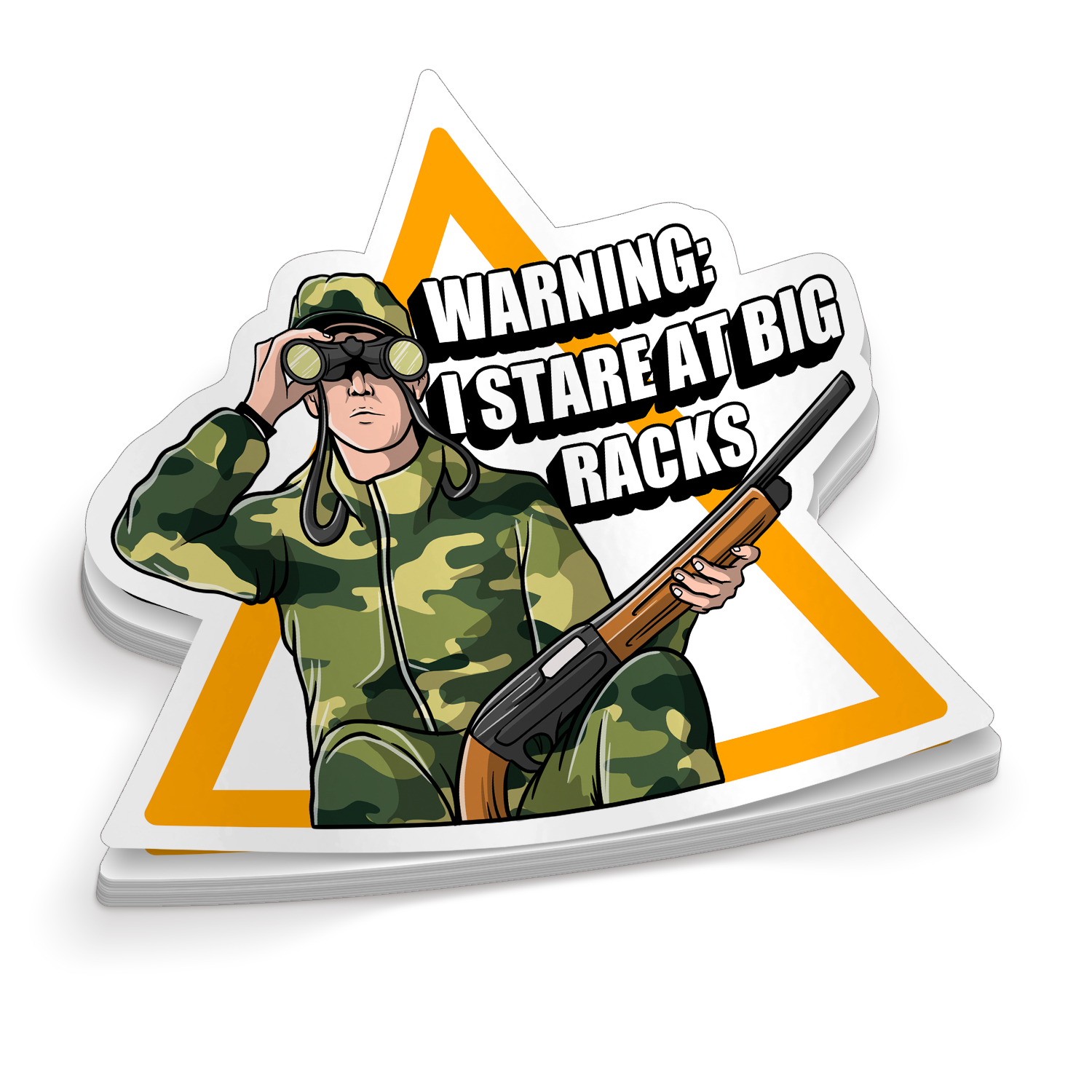 Warning I Stare At Big Racks - Funny Hunting Sticker