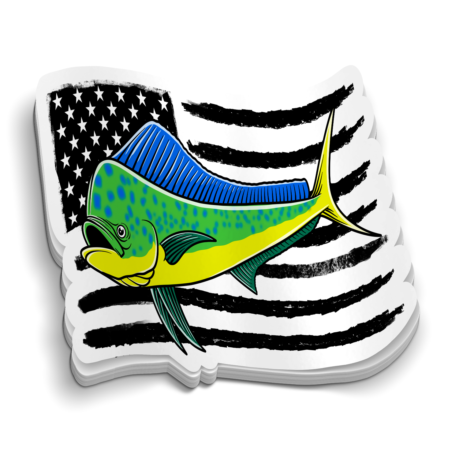 Mahi Mahi Flag - Fishing Sticker