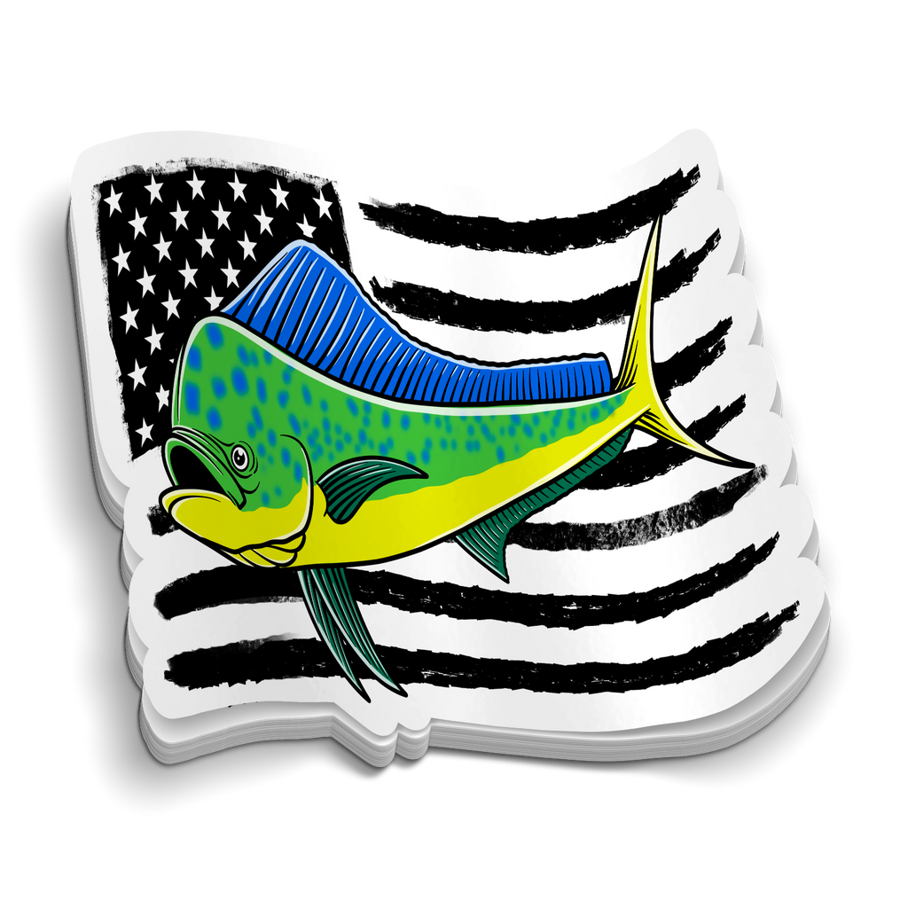 Mahi Mahi Flag - Fishing Sticker