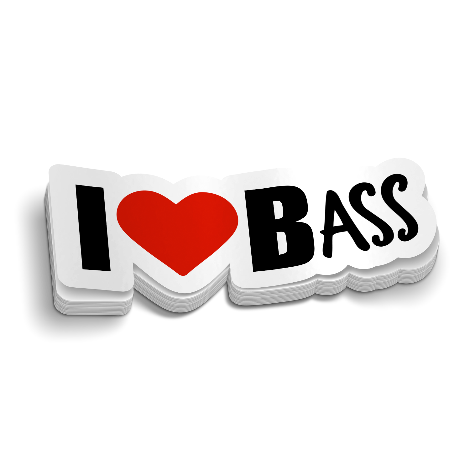 I Love Bass - Funny Fishing Sticker