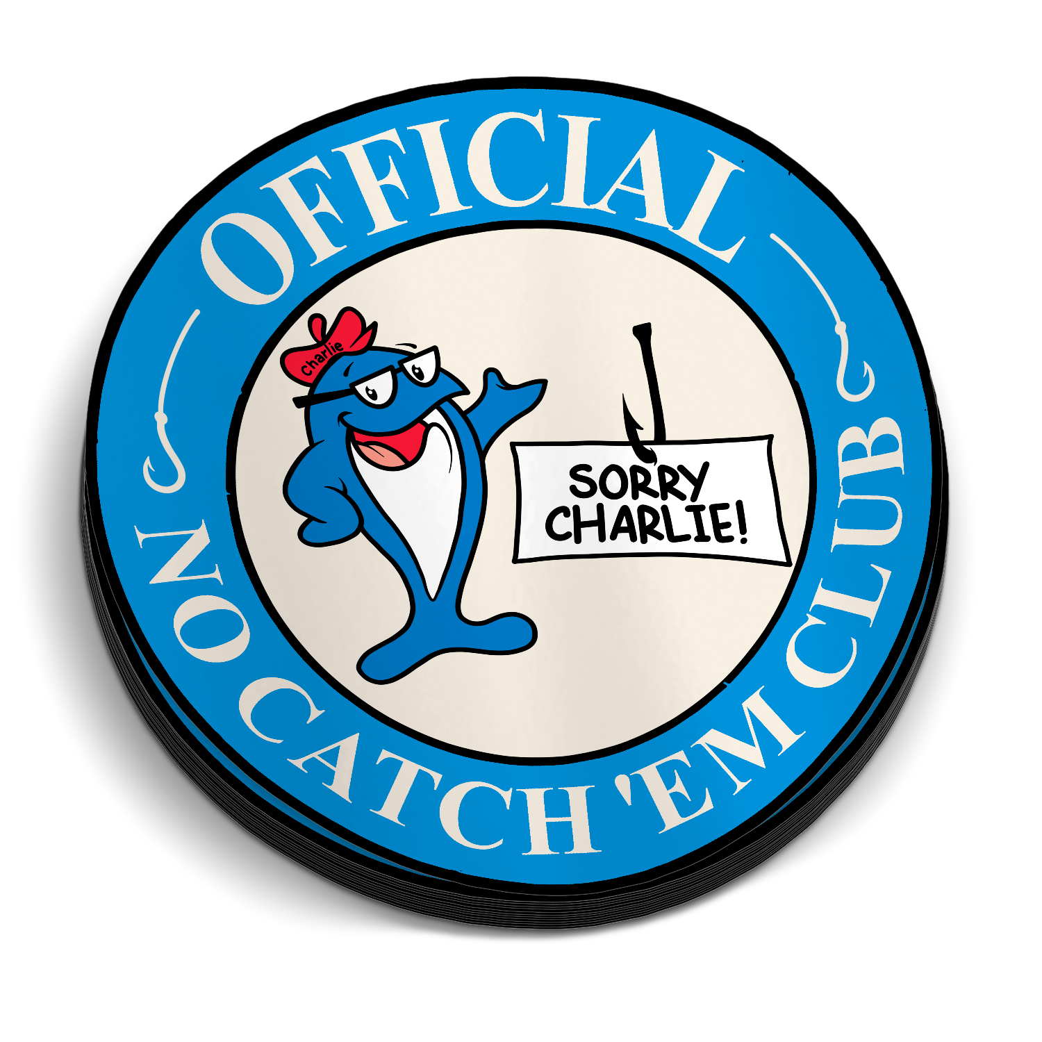 No Grab Sticker Official No Catch Em Club - Funny Fishing Sticker