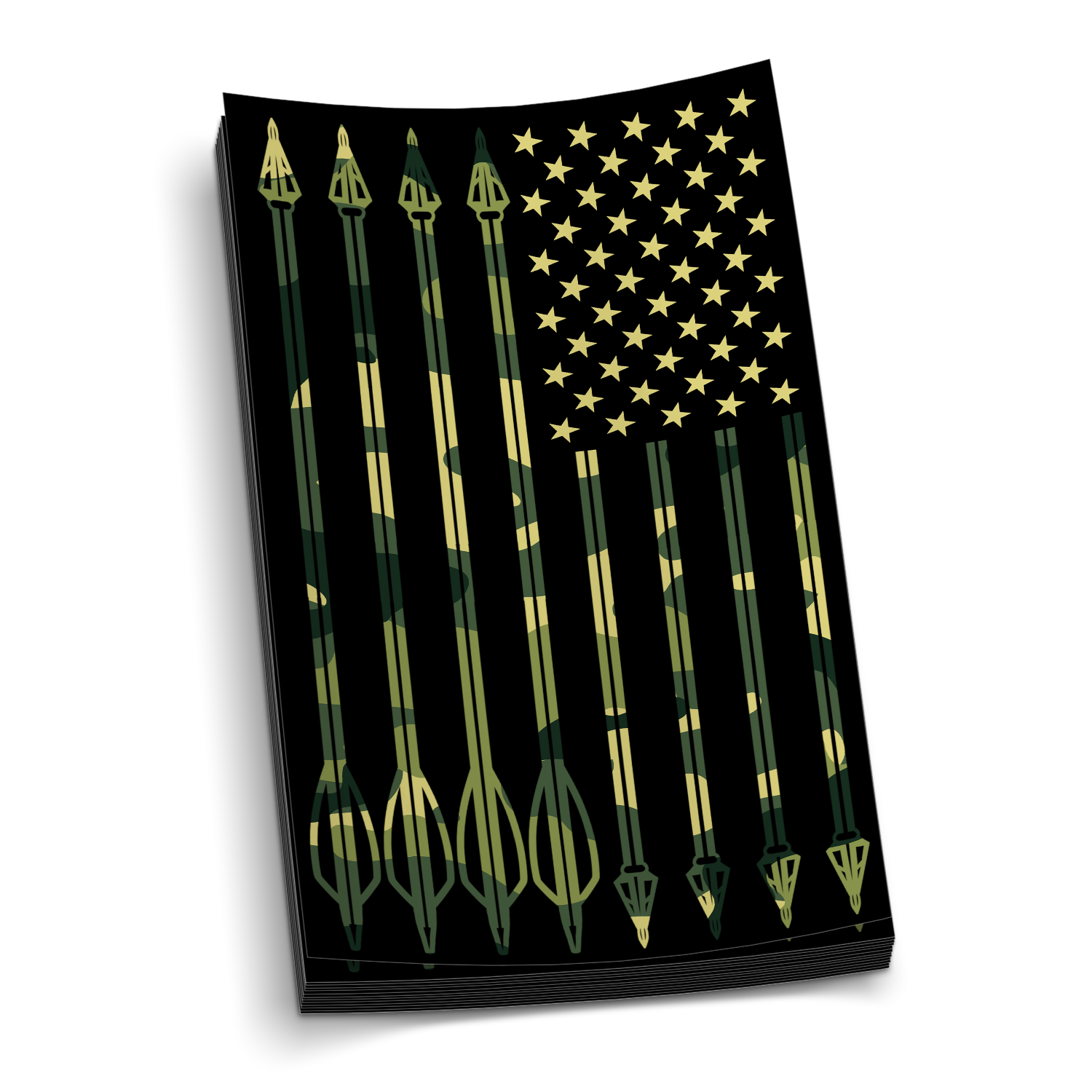 Archery Camo Flag - Camo Sticker