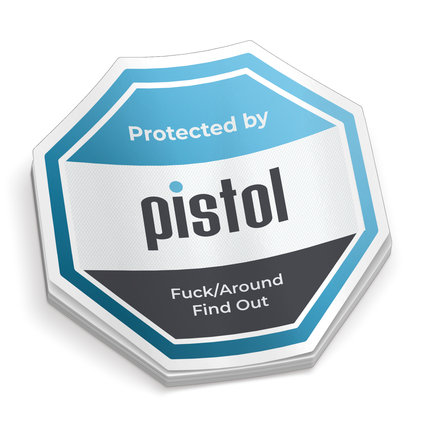 Protected By Pistol - Funny Sticker