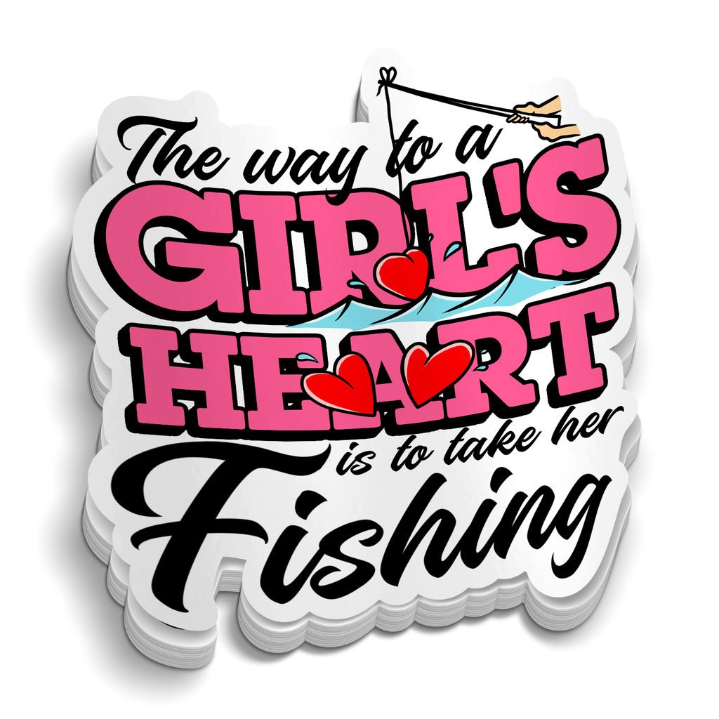 The Way To A Girls Heart - Funny Fishing Sticker