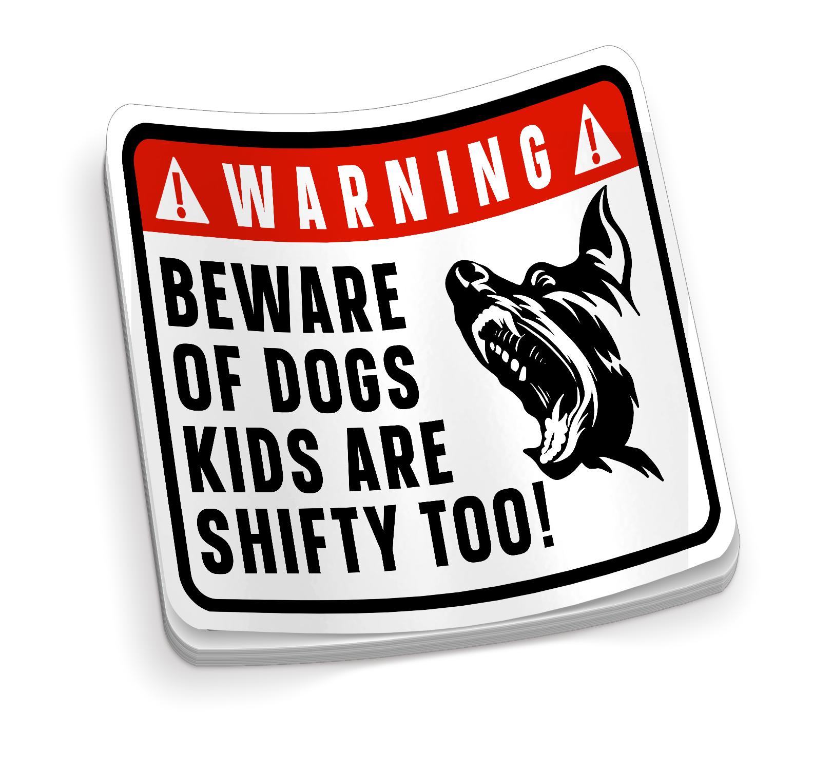 Warning Beware of Dogs - Funny Dog Sticker