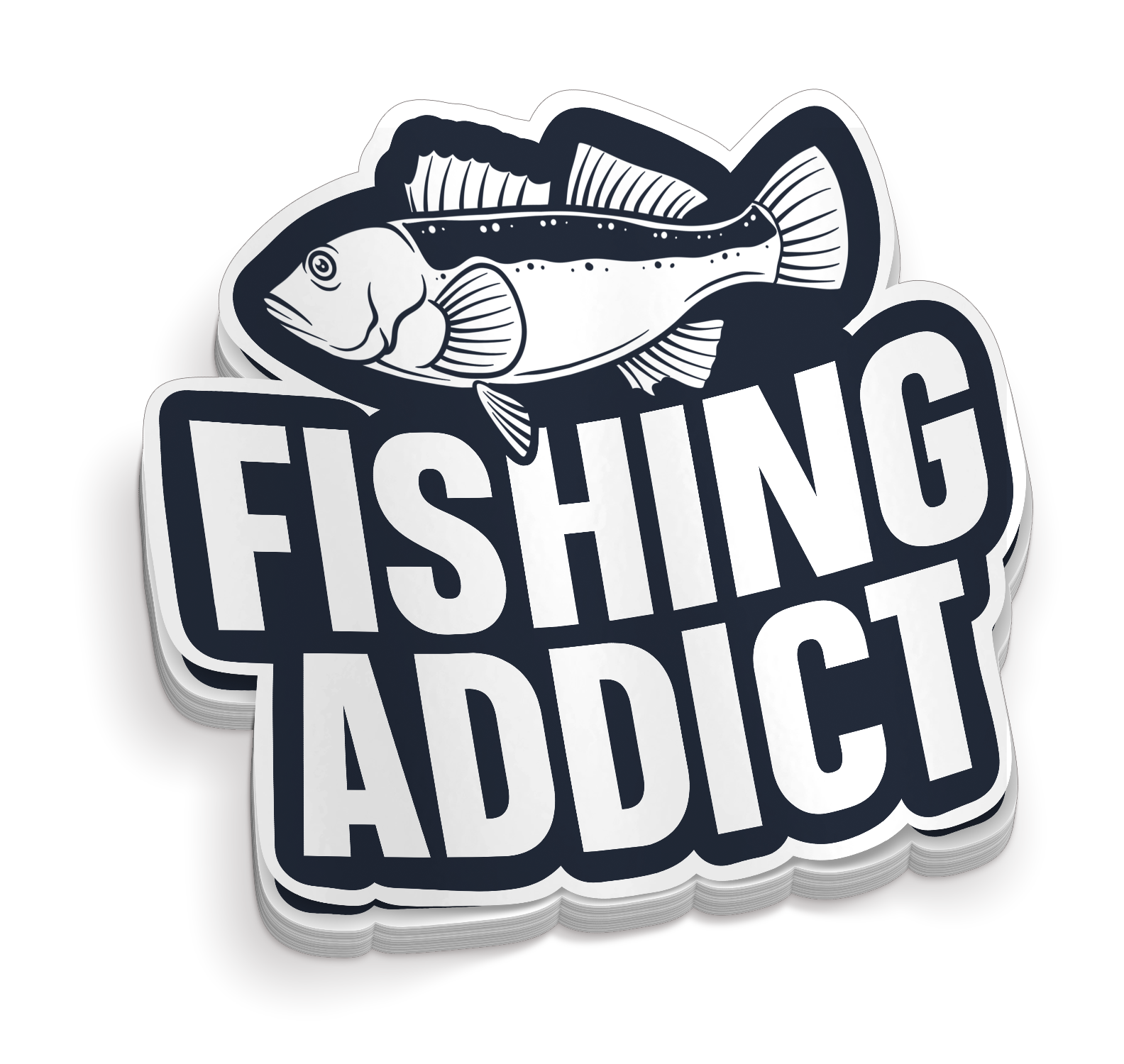 Fishing Addict - Funny Fishing Sticker