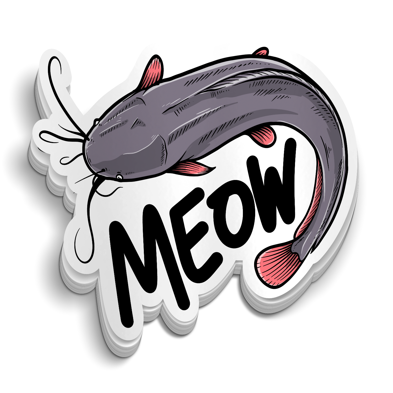 Meow - Funny Fishing Sticker