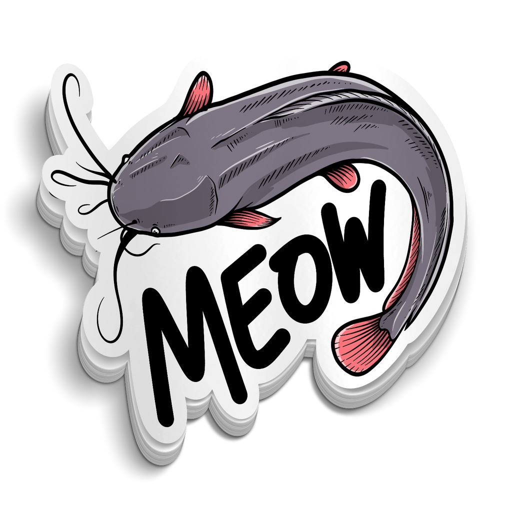 Meow - Funny Fishing Sticker