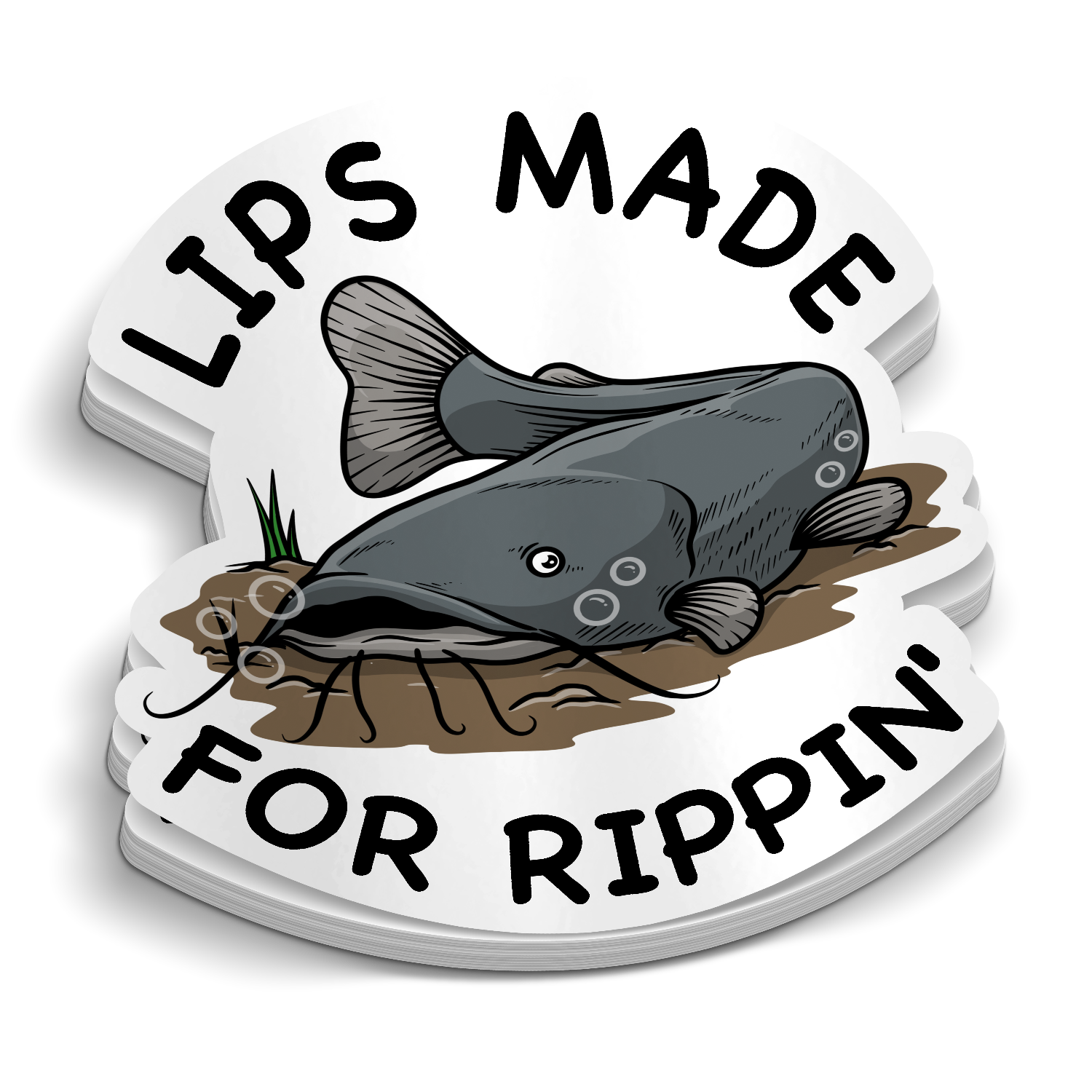 Lips Made for Rippin - Funny Fishing Sticker