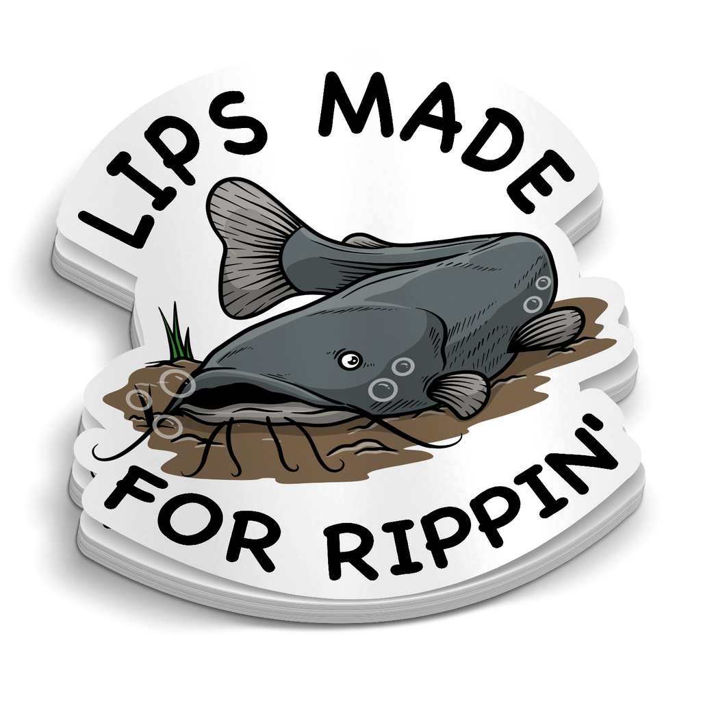 Lips Made for Rippin - Funny Fishing Sticker