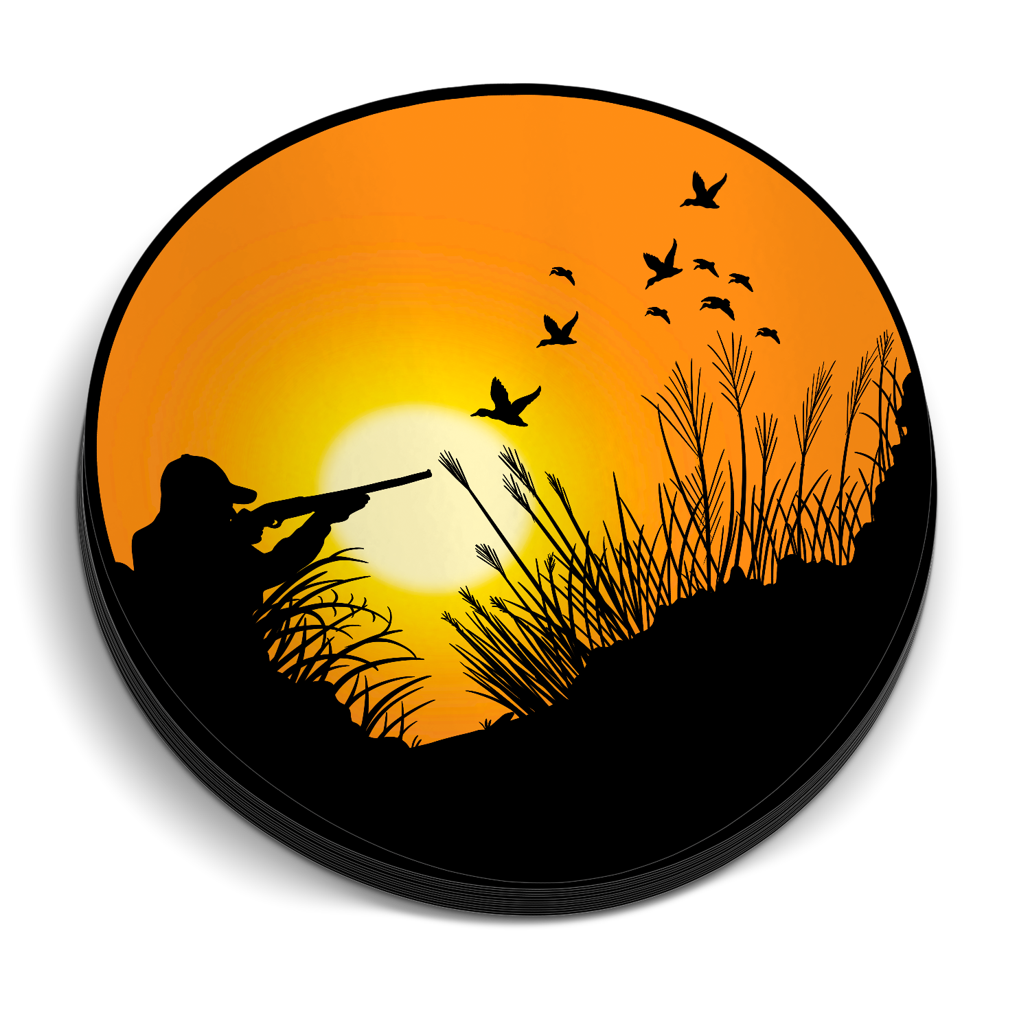 Duck Hunting Sunrise - Funny Hunting Sticker