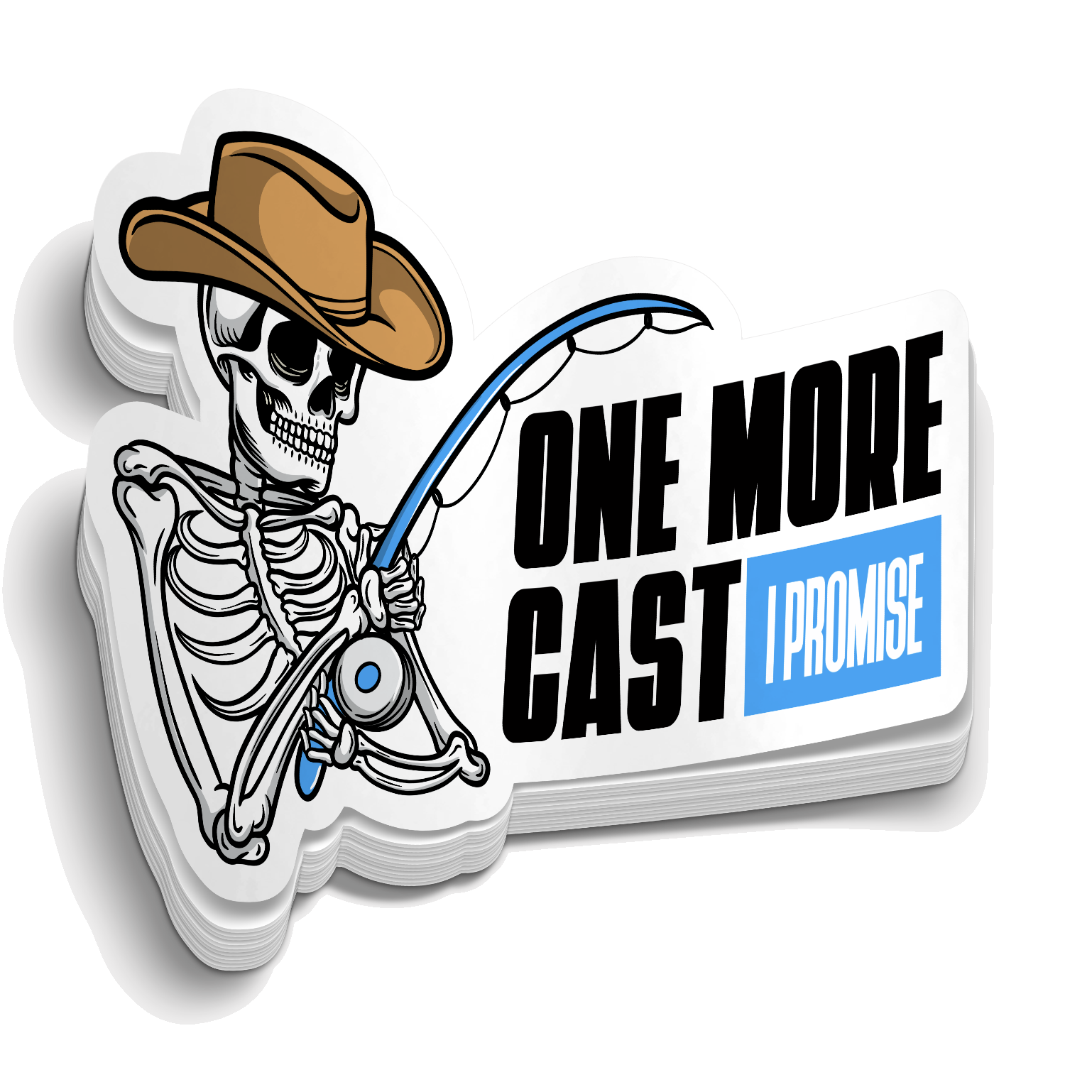 One More Cast- Funny Fishing Sticker