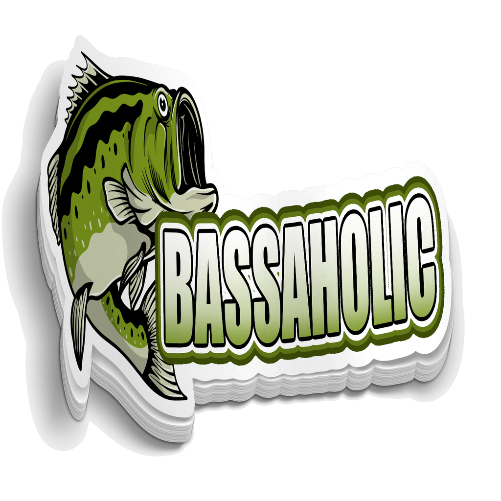 Bassaholic- Funny Fishing Sticker