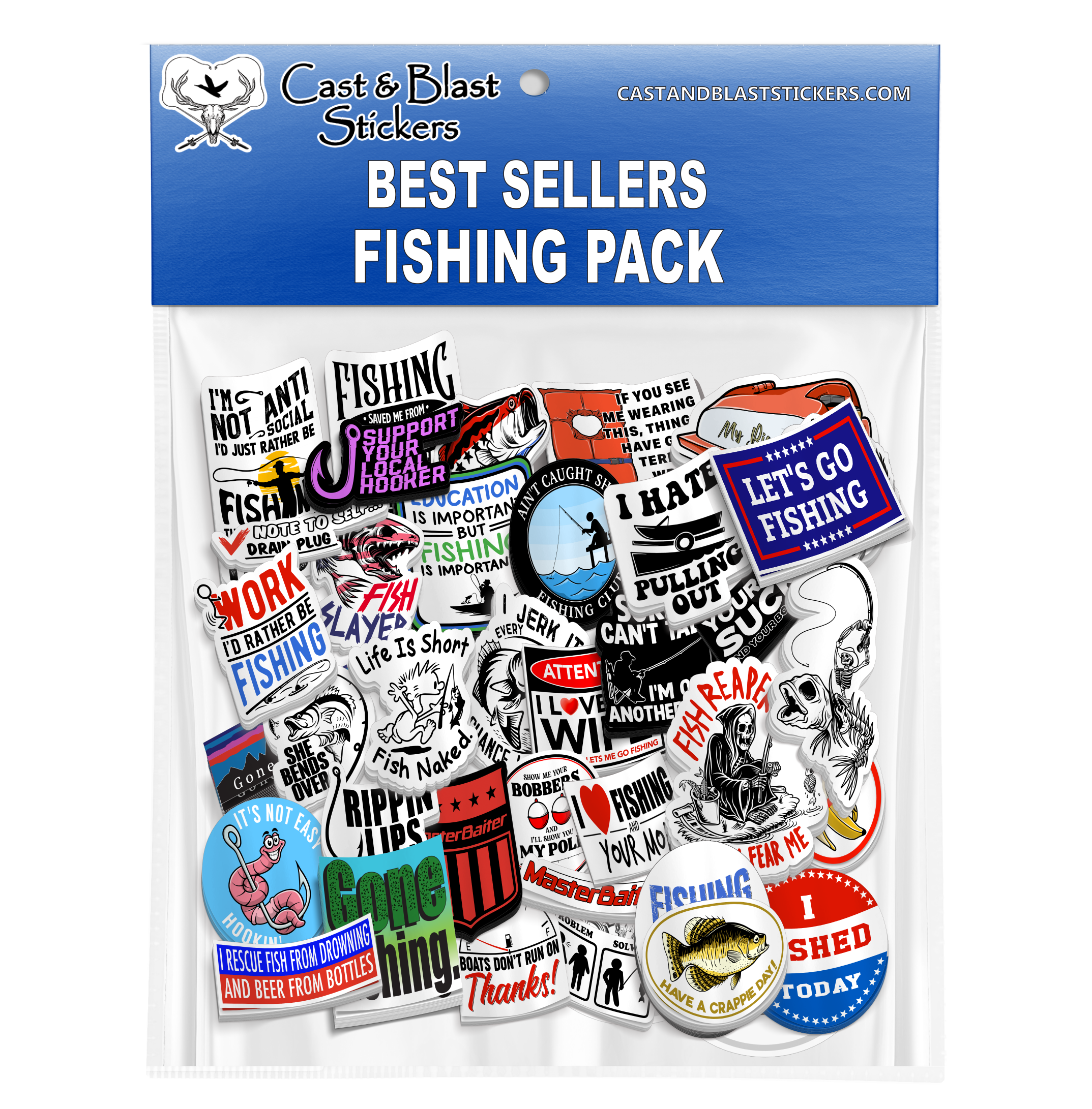 10 Best Selling Fishing Sticker Pack