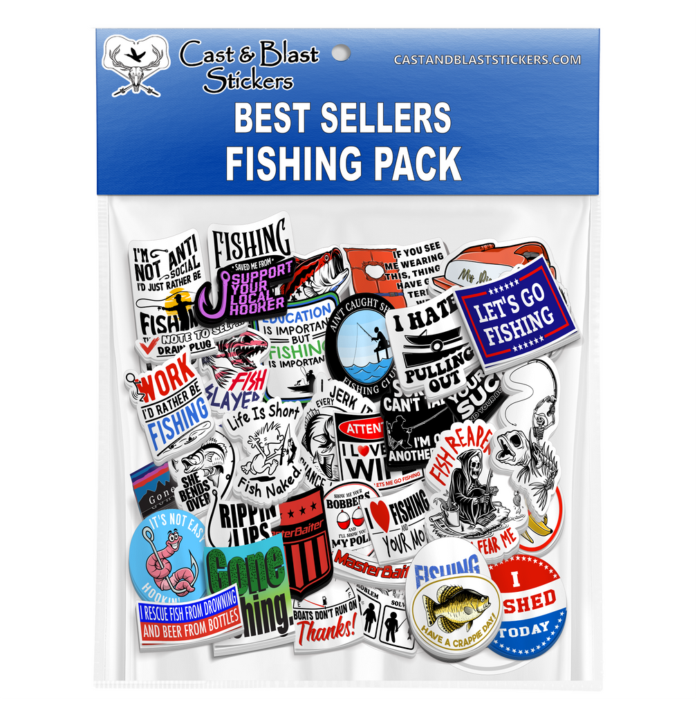 10 Best Selling Fishing Sticker Pack